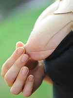 Orianna plays in a public park